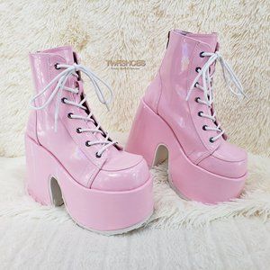 Demonia 5 Inch Platform Boots in Pink PRICE FINAL